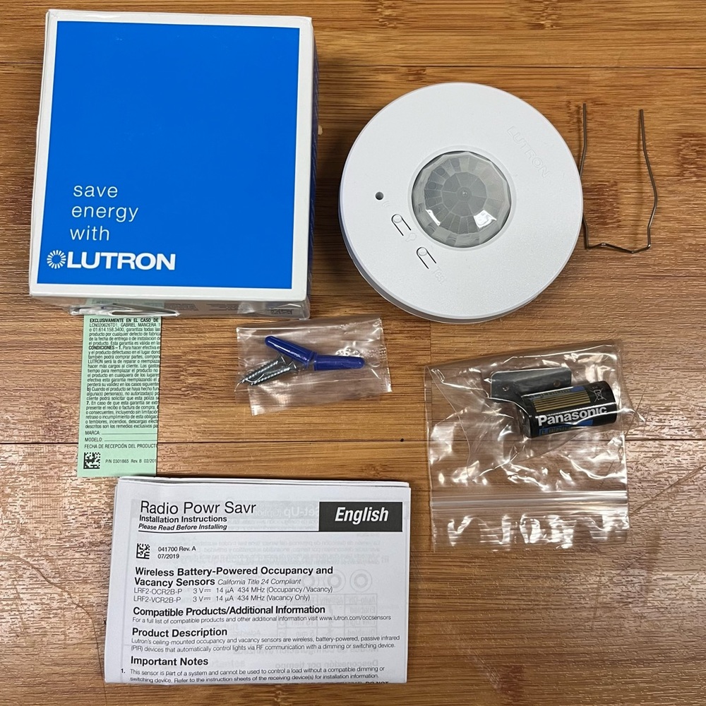 Lutron LRF2-VCR2B-P-WH Radio Powr Savr Wireless Ceiling-Mounted Vacancy Sensor